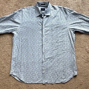 Calder of Carmel Blue Leaf Floral Button Down Limited Edition Shirt